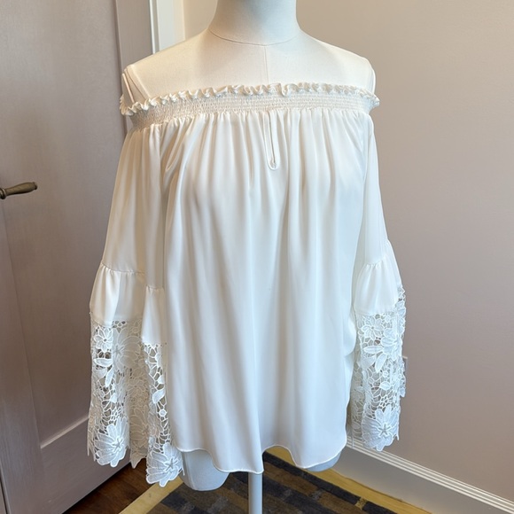 Joseph Ribkoff Tops - Joseph Ribkoff white lace blouse